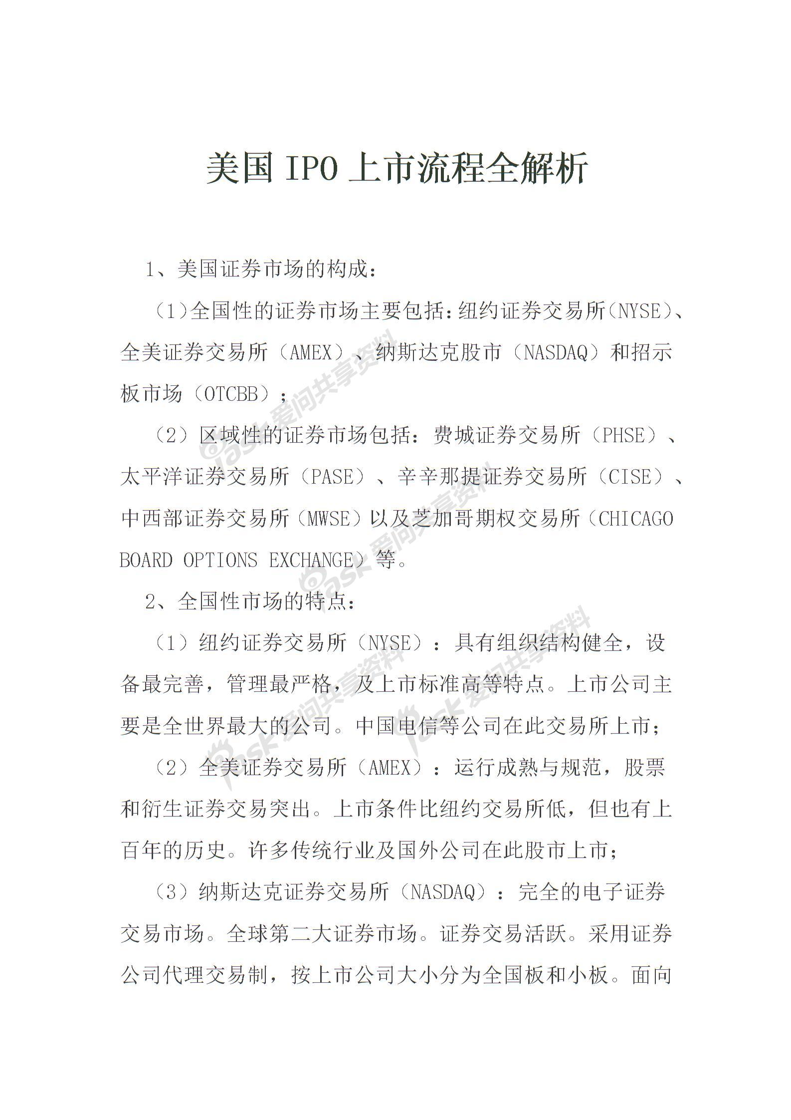 美国IPO上市流程全解析图片