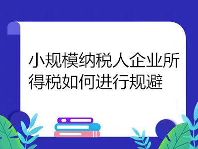 小规模纳税人企业所得税如何进行规避